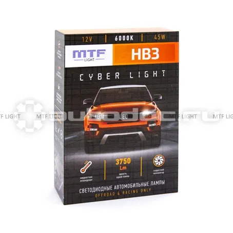 MTF LIGHT Лампы светодиодные НB3 Cyber Light 6000К Холодный Белый свет