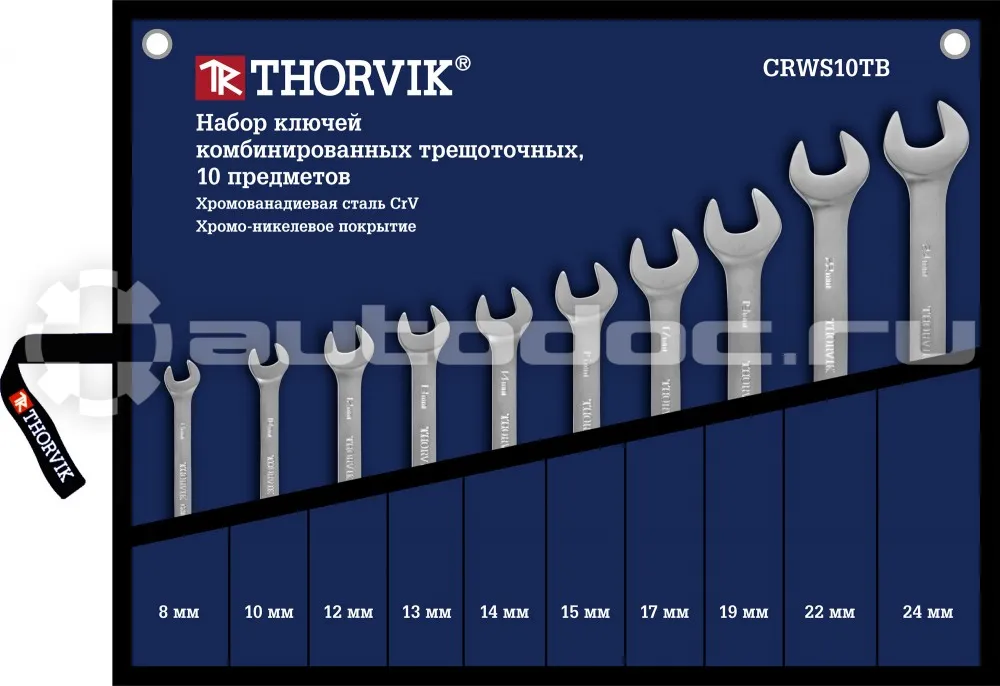 THORVIK Набор ключей гаечных комбинированных трещоточных
