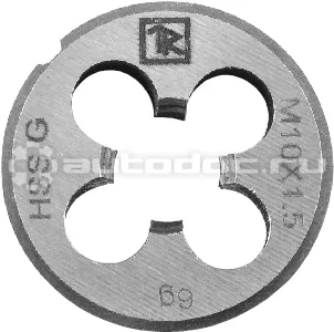 THORVIK MDG407 Плашка D-DRIVE круглая ручная с направляющей в наборе М4х0.7, HSS, Ф25х9 мм