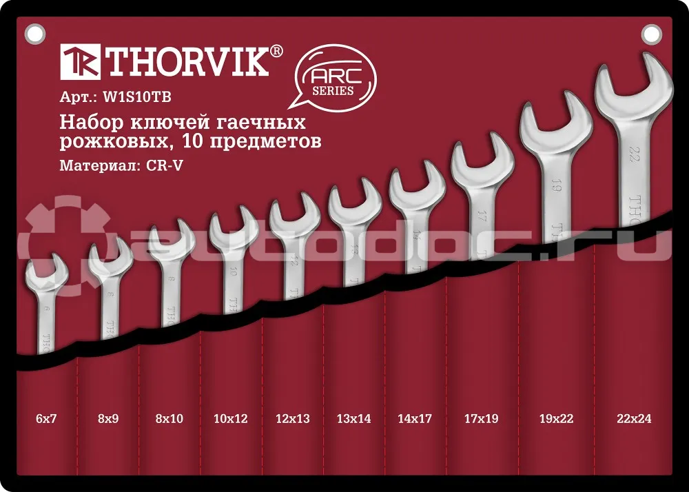 THORVIK W1S10TB Набор ключей гаечных рожковых