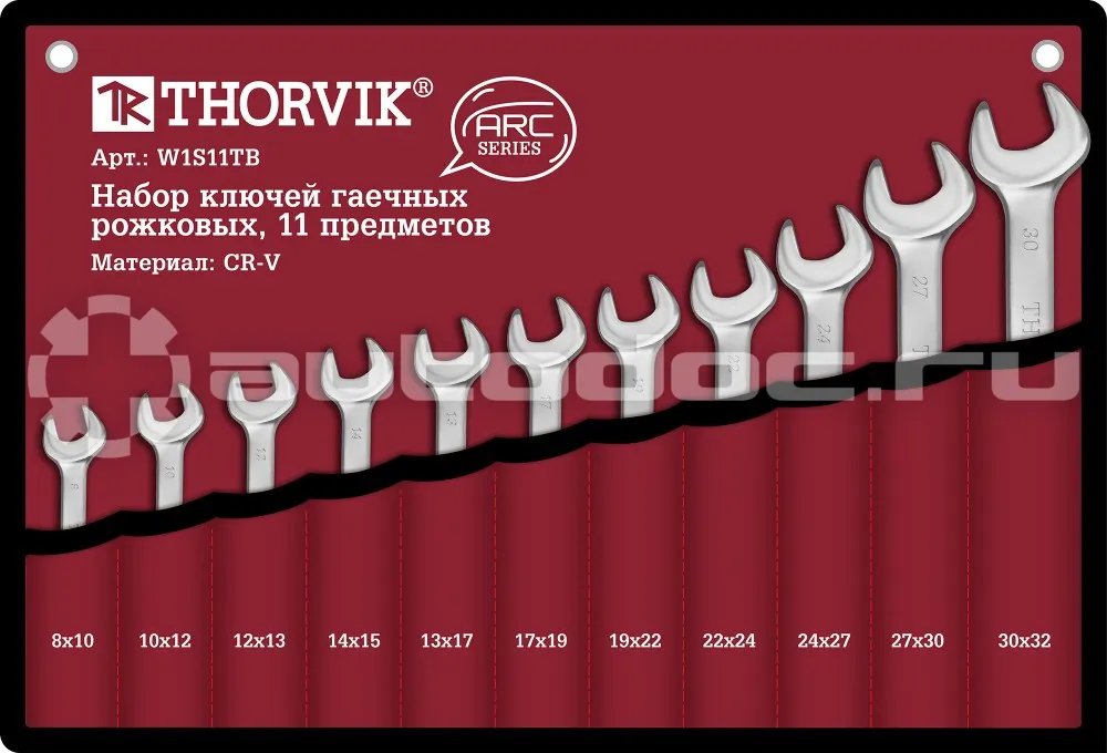 THORVIK W1S11TB Набор ключей гаечных рожковых