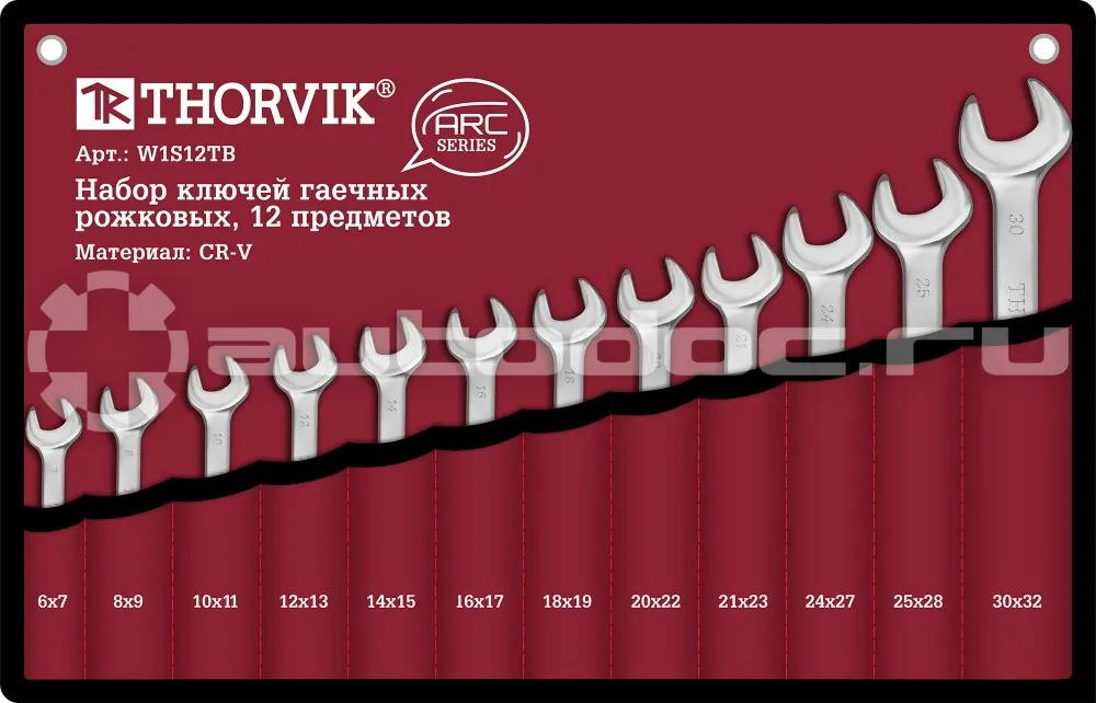 THORVIK W1S12TB Набор ключей гаечных рожковых