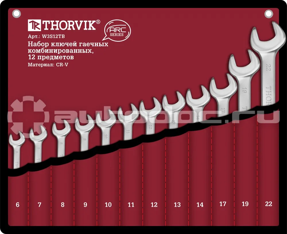 THORVIK W3S12TB Набор ключей гаечных комбинированных