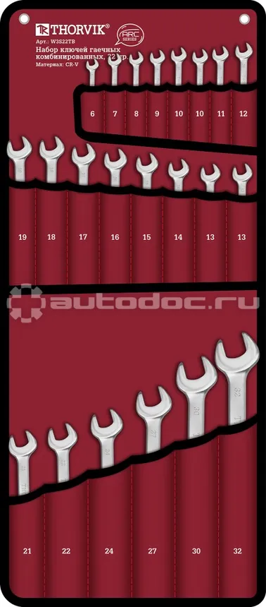 THORVIK W3S22TB Набор ключей гаечных комбинированных