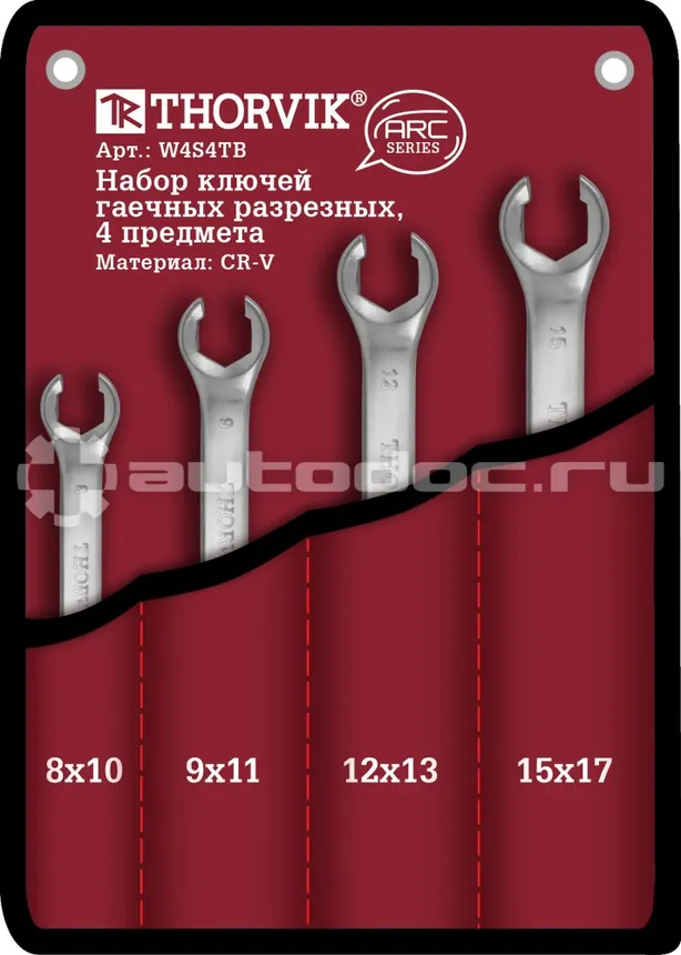 THORVIK W4S4TB Набор ключей гаечных разрезных