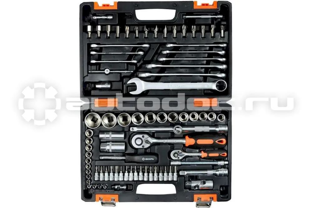 ВИХРЬ Набор инструментов АВТО, 1/2" , 1/4" , CrV, в кейсе 82 предм