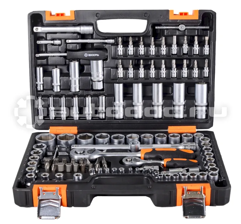 ВИХРЬ Набор инструментов , 1/2", 1/4", CrV, в кейсе 108 предм