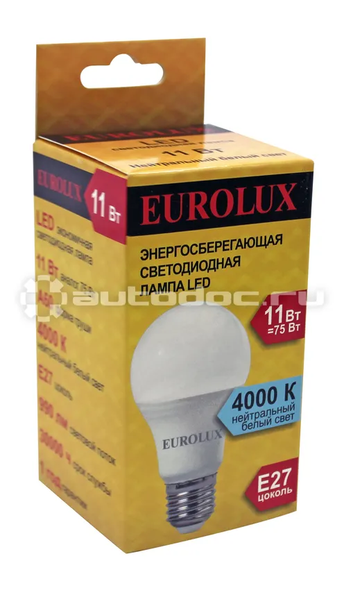 EUROLUX Лампа светодиодная LL-E-A60-11W-230-4K-E27