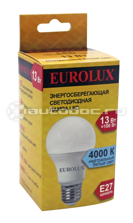 EUROLUX Лампа светодиодная LL-E-A60-13W-230-4K-E27