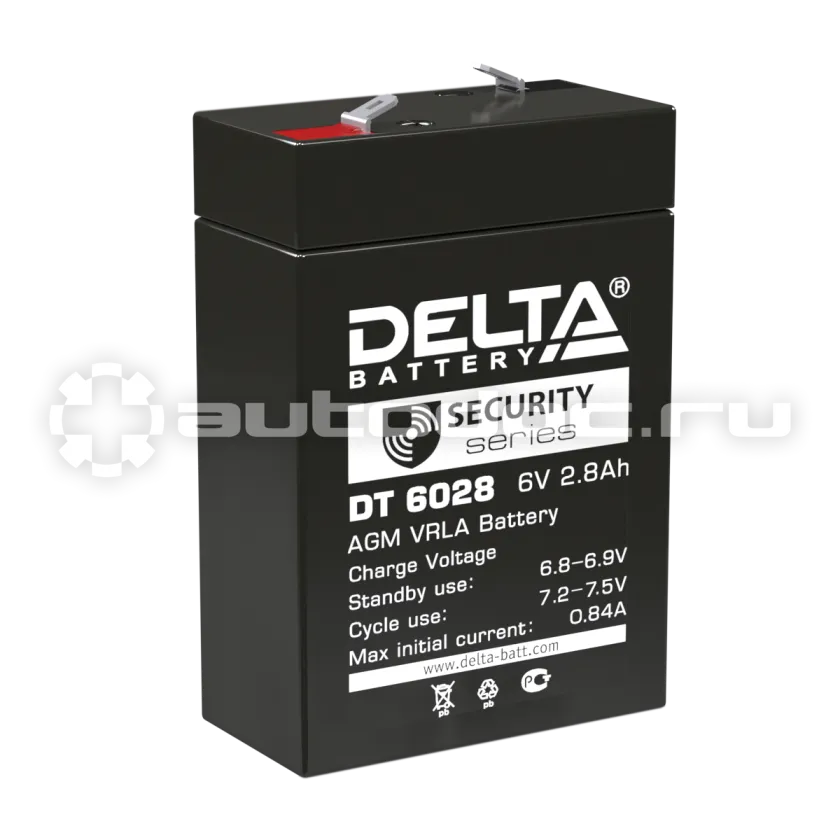 DELTA Аккумулятор 6V 2,8Ah (66x33x99)
