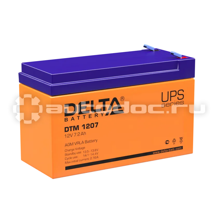 DELTA Аккумулятор 7,2 Ач обратная
