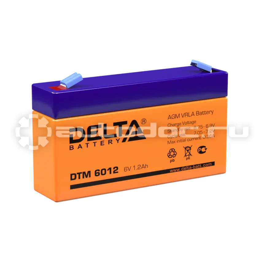 DELTA Аккумулятор 6V 1,2Ah (97x24x58)