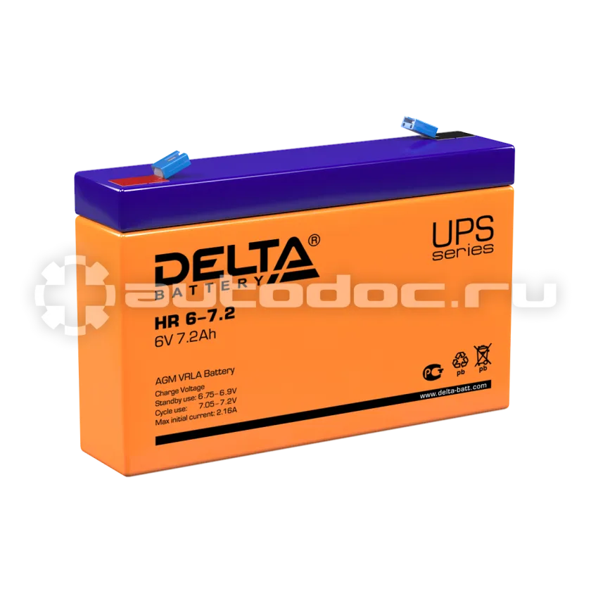 DELTA Аккумулятор 6V 7,2Ah (151x34x100)