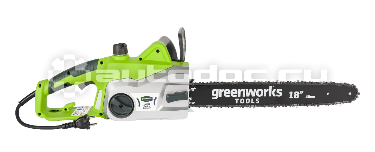 GREENWORKS Пила цепная электрическая GCS2046, 2000W, 45 см