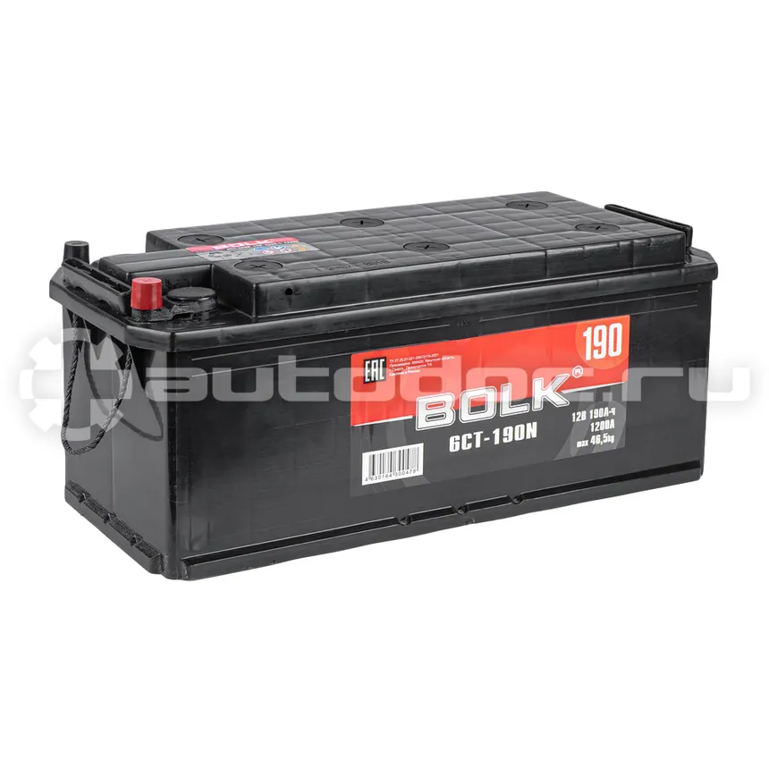BOLK Аккумулятор Standart 190 А/ч R+(4) 514x218x210 B EN 1200 А