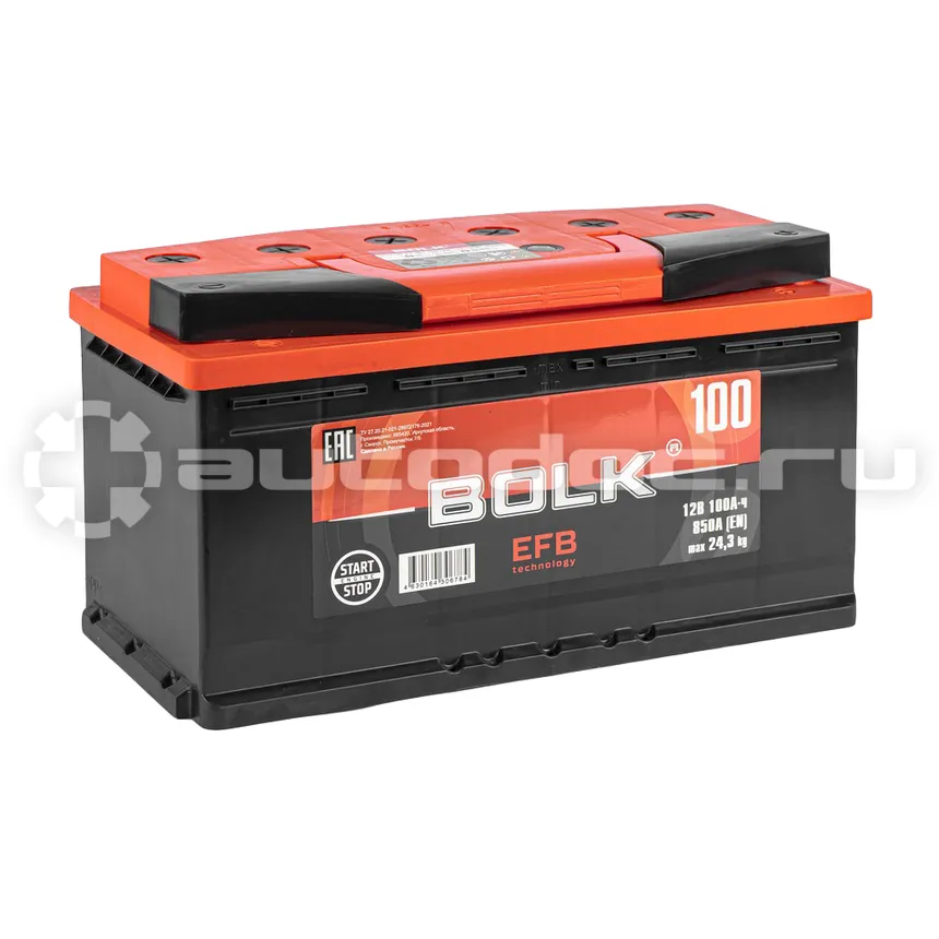 BOLK Аккумулятор EFB Stop&Go 100 А/ч обратный R+ 353x175x190 L5 EN 850 А