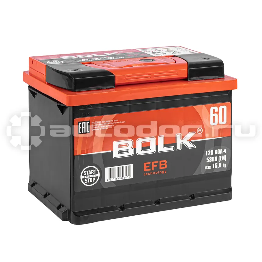 BOLK Аккумулятор EFB Stop&Go 60 А/ч обратный R+ 242x175x190 L2 EN 530 А