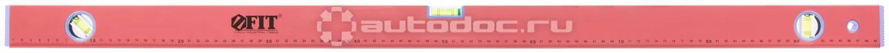 FIT TOOL Уровень "Стандарт", 3 глазка, красный корпус, фрезерованная рабочая грань, шкала 1000 мм