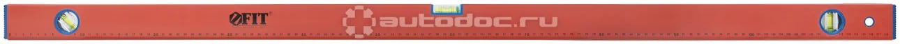FIT TOOL Уровень "Стандарт", 3 глазка, красный корпус, фрезерованная рабочая грань, шкала 1200 мм