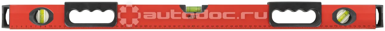 FIT TOOL Уровень "Бизон", 3 глазка, красный корпус, магнитная полоса, ручки, шкала 800 мм