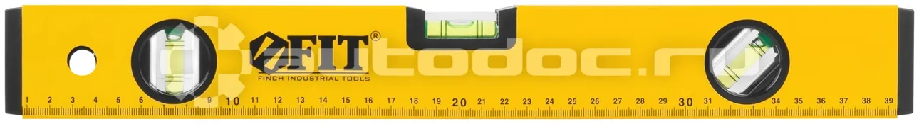 FIT TOOL Уровень "Стайл", 3 глазка, желтый усиленный корпус, фрезер. рабочая грань, шкала, Профи 400 мм