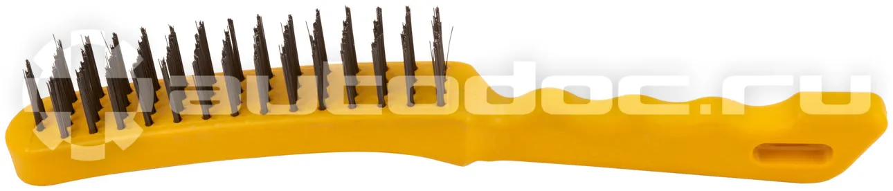 FIT TOOL Корщетка стальная, желтая пластиковая ручка, 275 мм, 4-х рядная