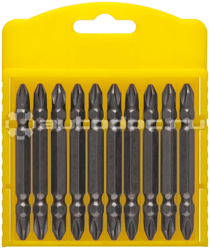 FIT TOOL Биты сталь S2, Профи двухсторонние 65 мм PH2/PH2, 10 шт.