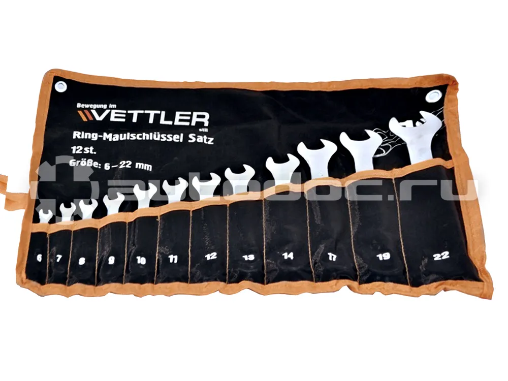 VETTLER Набор ключей комбинированных (12пр) 6-22мм