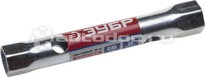 ЗУБР 27162-12-13 Ключ торцовый, трубчатый двухсторонний, прямой, 12х13мм