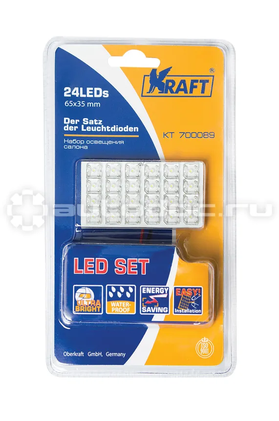 KRAFT Светодиодный набор освещения салона и подсветки номера 24LEDs 65x35mm