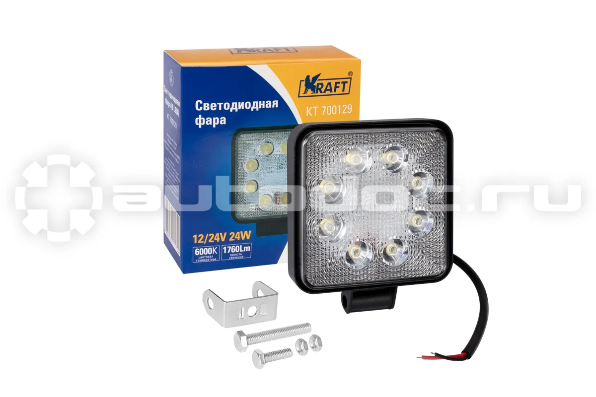 KRAFT Светодиодная фара 8LED 9-60V 24W