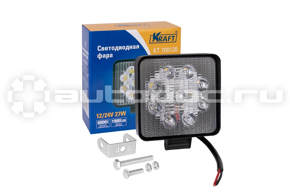 KRAFT Светодиодная фара 9LED 9-60V 27W