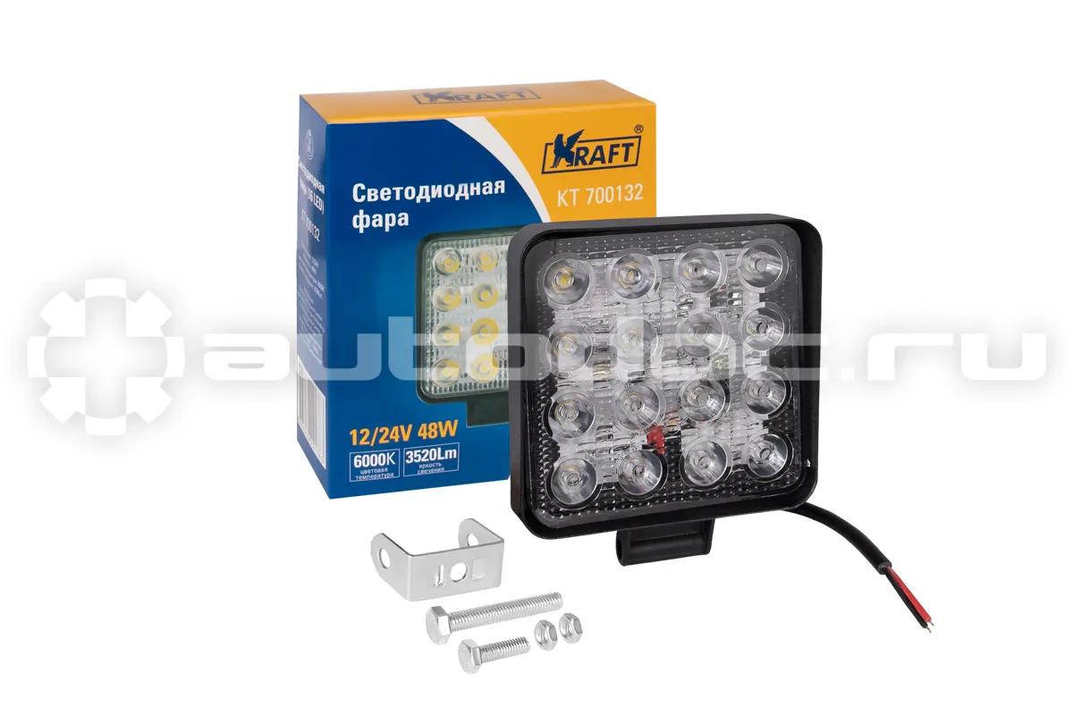 KRAFT Светодиодная фара 16LED 9-60V 48W