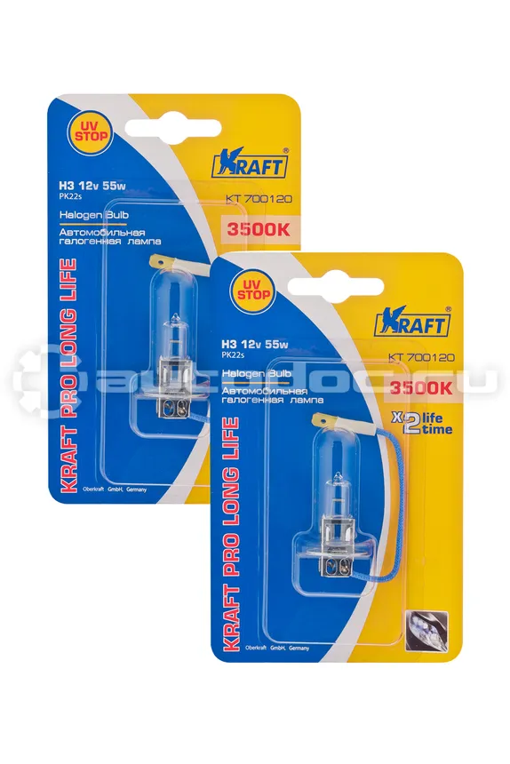 KRAFT Лампы Н3 12v55w (PK22s) Pro Long Life