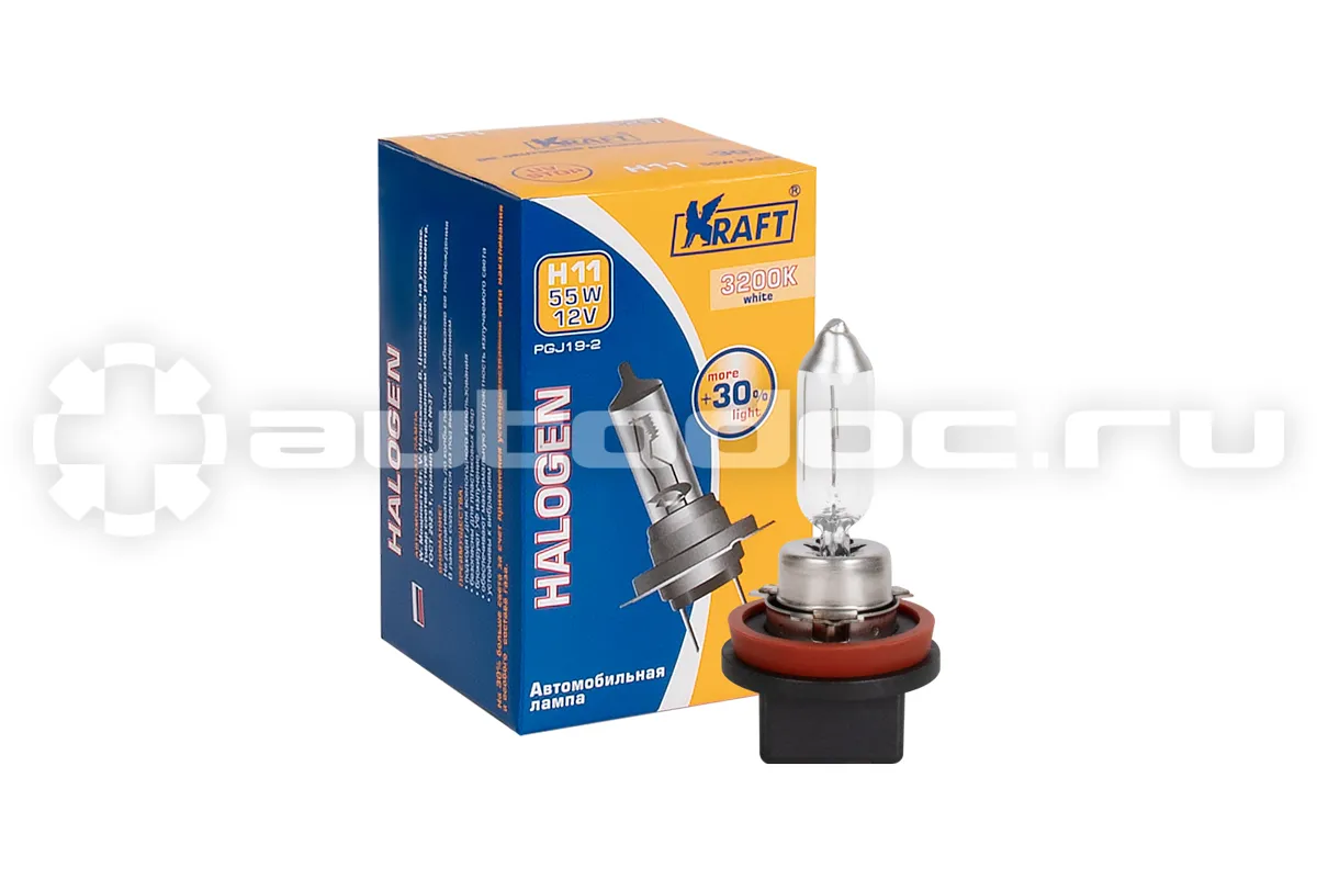 KRAFT Лампы H11 12v 55w (PGJ19-2) +30%