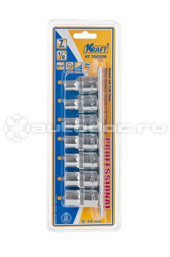 KRAFT 700308 Набор головок торцевых