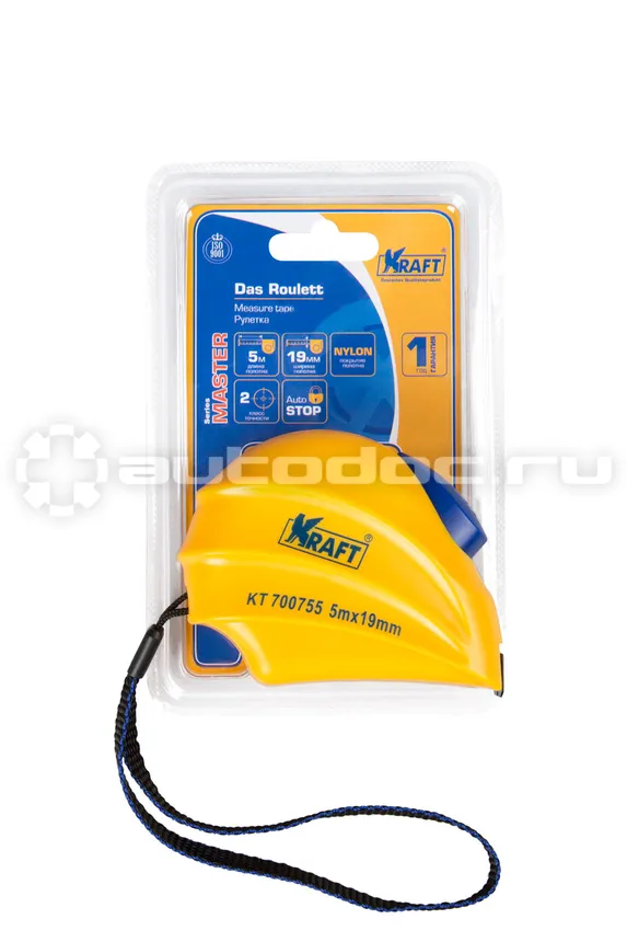 KRAFT Рулетка 5м х 19мм с автоматической фиксацией Master