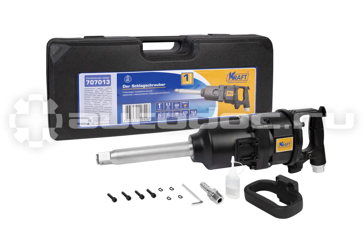 KRAFT Гайковерт пневматический ударный 1"DR 4200 Нм, INDUSTRIAL