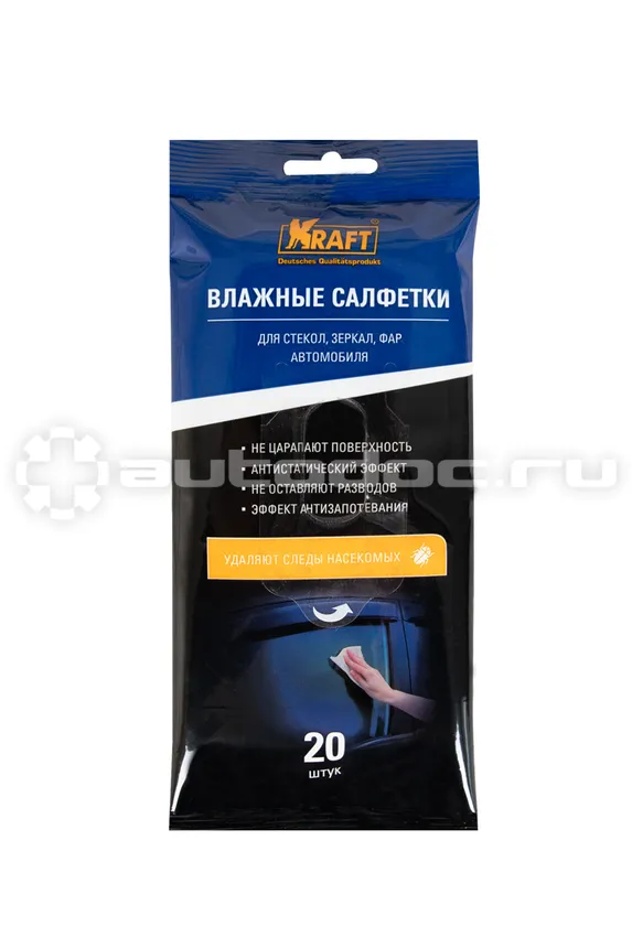 KRAFT Салфетки влажные для стеклянных поверхностей 20 (шт.)