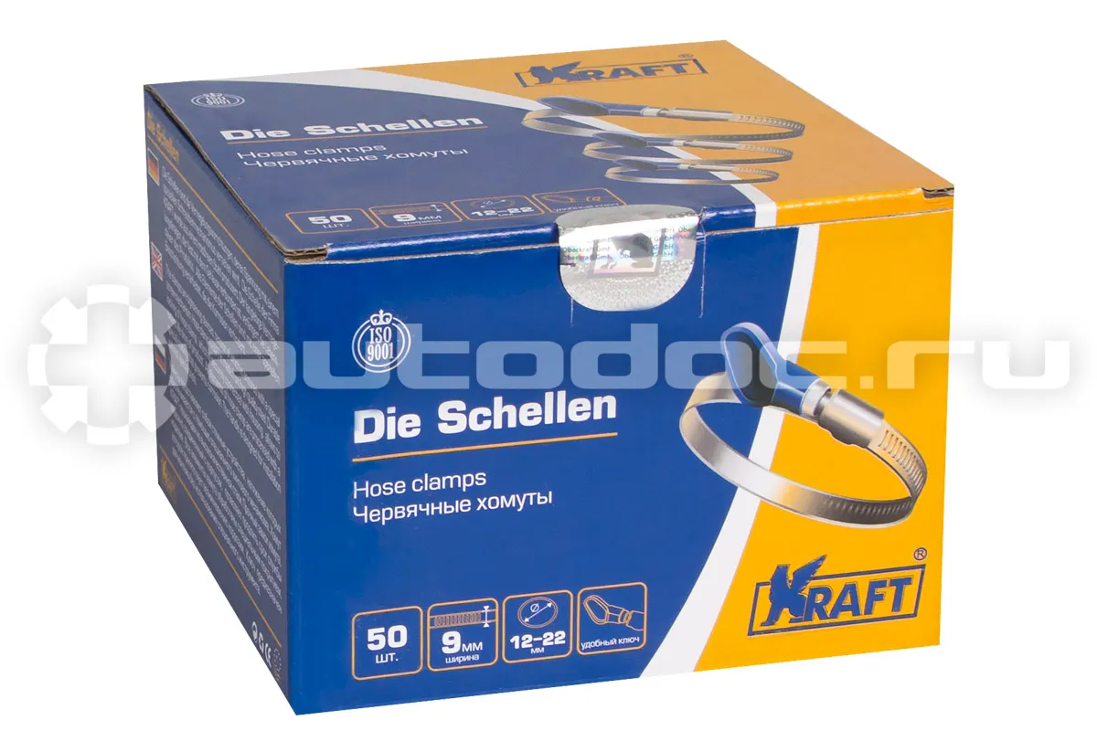 KRAFT Хомут с ключом 12-22 мм