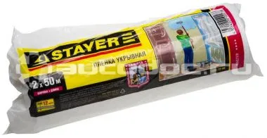 STAYER Пленка "MASTER" защитная укрывочная, HDPE, в рулоне, 12 мкм, 2 х 50 м