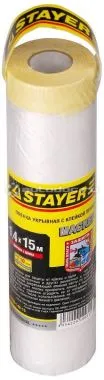 STAYER Пленка "PROFESSIONAL" защитная с клейкой лентой "МАСКЕР", HDPE, 9мкм, 1,4х15м