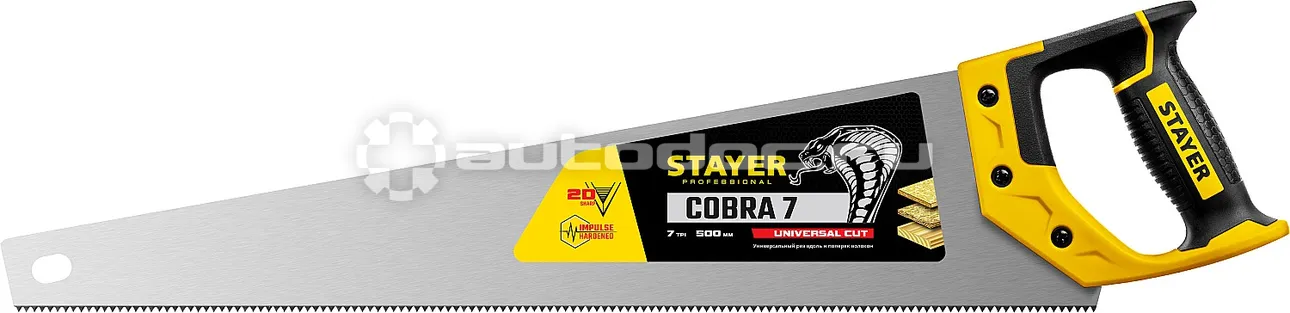 STAYER 1510-50_z02 Ножовка универсальная "Cobra 7" 500 мм