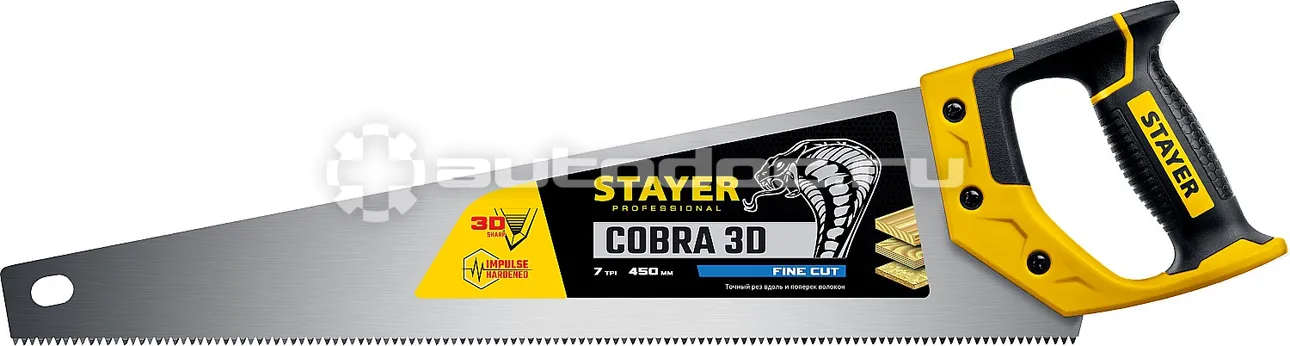 STAYER 1512-45_z01 Ножовка универсальная "Cobra 3D" 450мм
