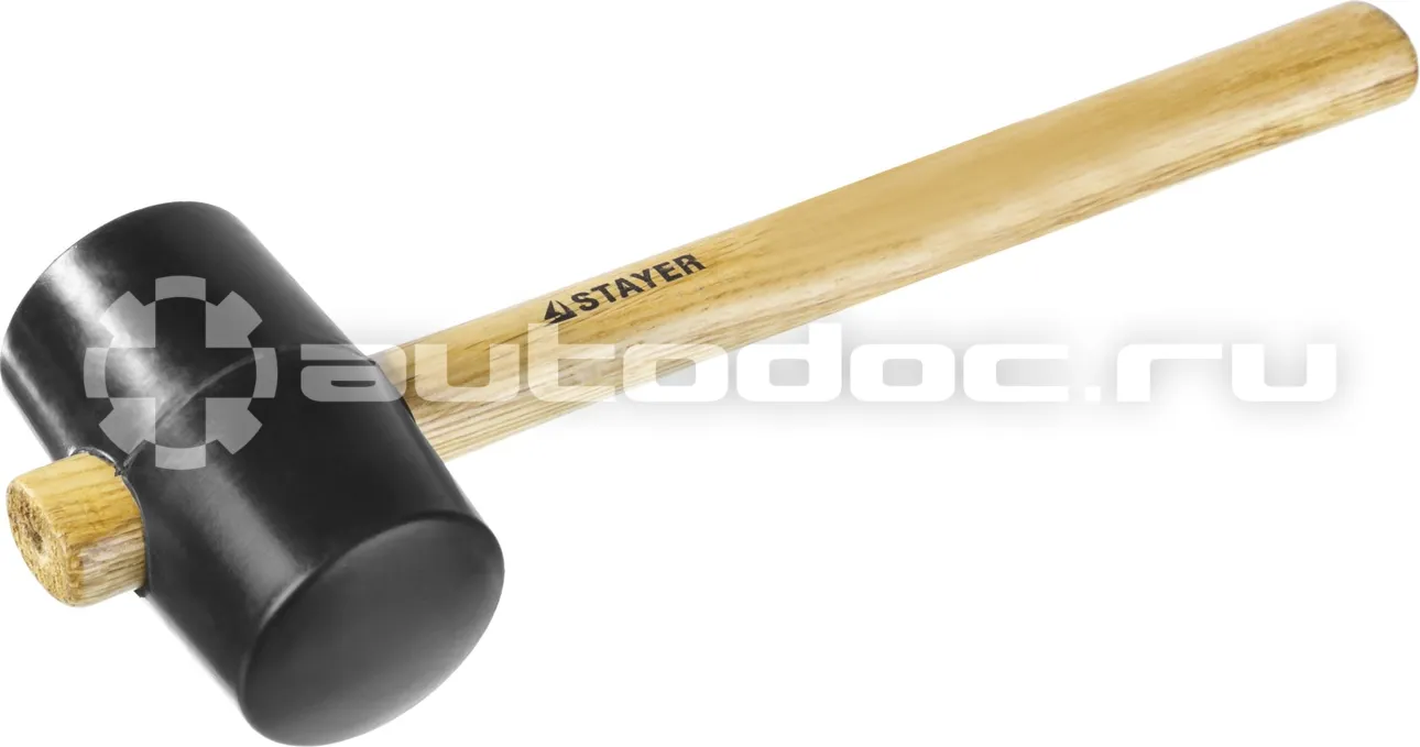 STAYER Киянка резиновая черная с деревянной ручкой, 450г