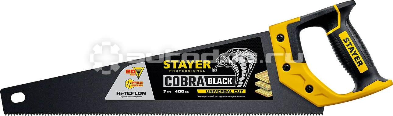 STAYER 2-15081-40_z01 Ножовка универсальная "Cobra BLACK" 400 мм