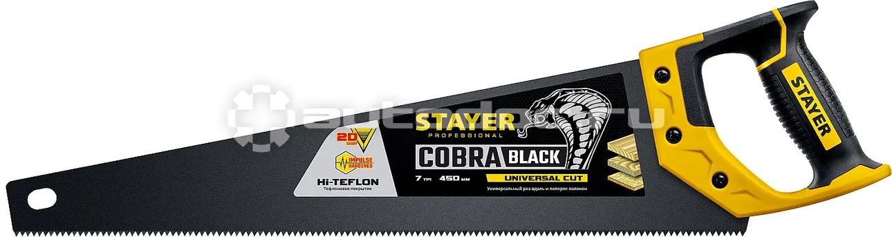STAYER 2-15081-45_z01 Ножовка универсальная "Cobra BLACK" 450 мм