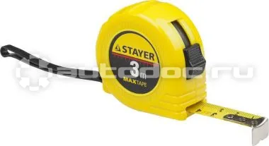 STAYER Standard Рулетка в ударопрочном корпусе из ABS 3м  |  16мм
