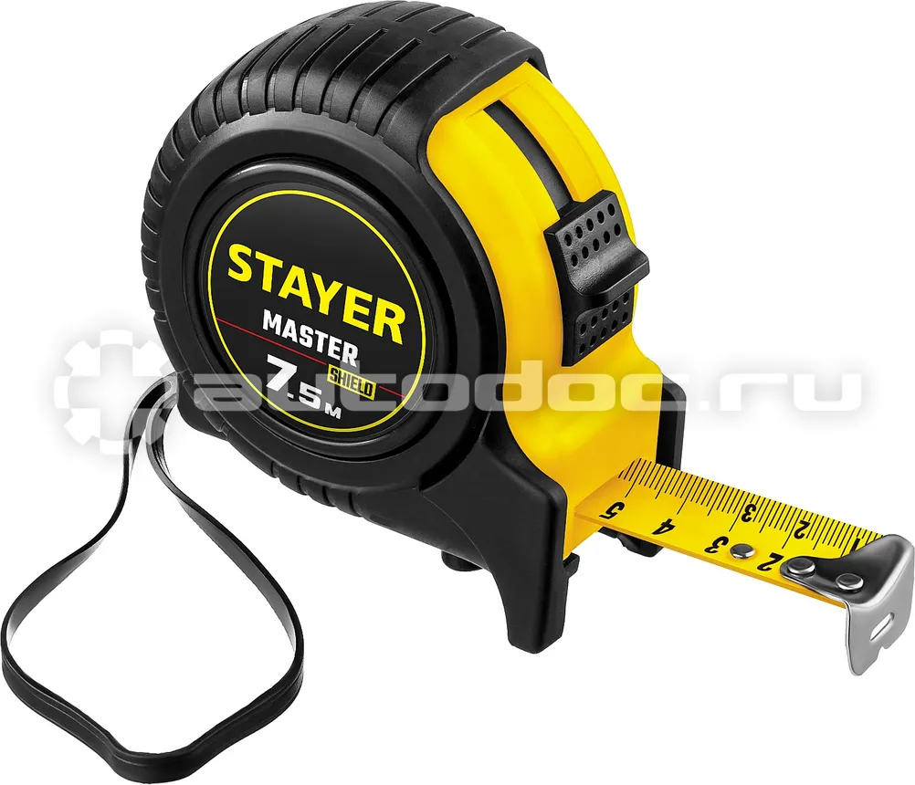 STAYER Master 7,5м  |  25мм рулетка в ударостойком обрезиненном корпусе