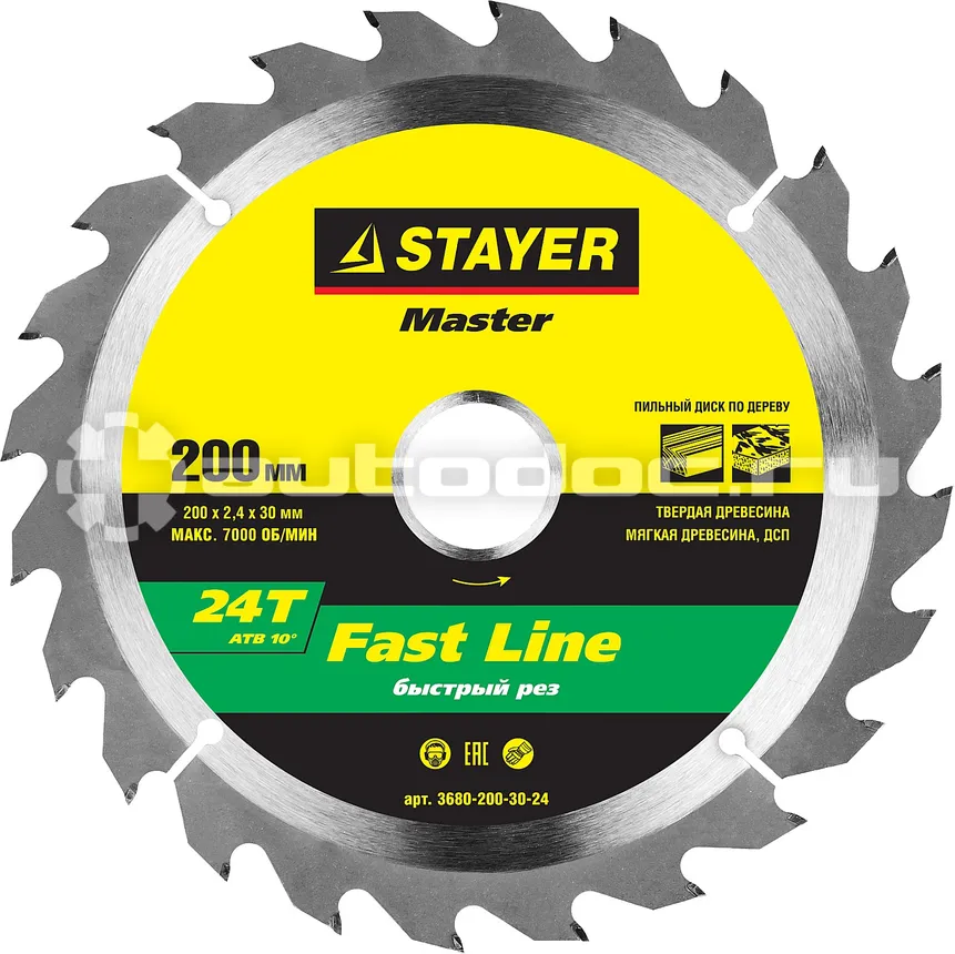 STAYER 3680-200-30-24 Диск пильный